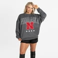 thumbnail image 4 of Women's Gameday Couture Charcoal Nebraska Huskers Oversized Rising Stars Premium Fleece Drop Shoulder Sweatshirt, 4 of 5