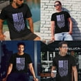 thumbnail image 3 of Greenyef Graphics We The People 1776 Distressed American USA Flag Men's T-Shirt (Black & Violet, X-Large), 3 of 6