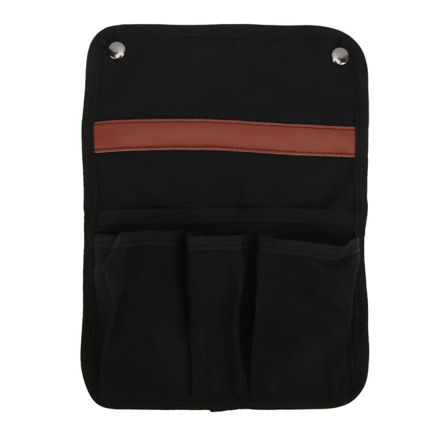 Chair Arm Pouch, Easy To Install Camping Chair Armrest Storage Bag Large Capacity For Home For Outdoor Black