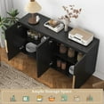 thumbnail image 6 of Black Fluted Buffet Cabinet With Storage Modern Sideboard Credenza Accent Console Table With Adjustable Shelves For Living Dining Room Entryway, 6 of 11