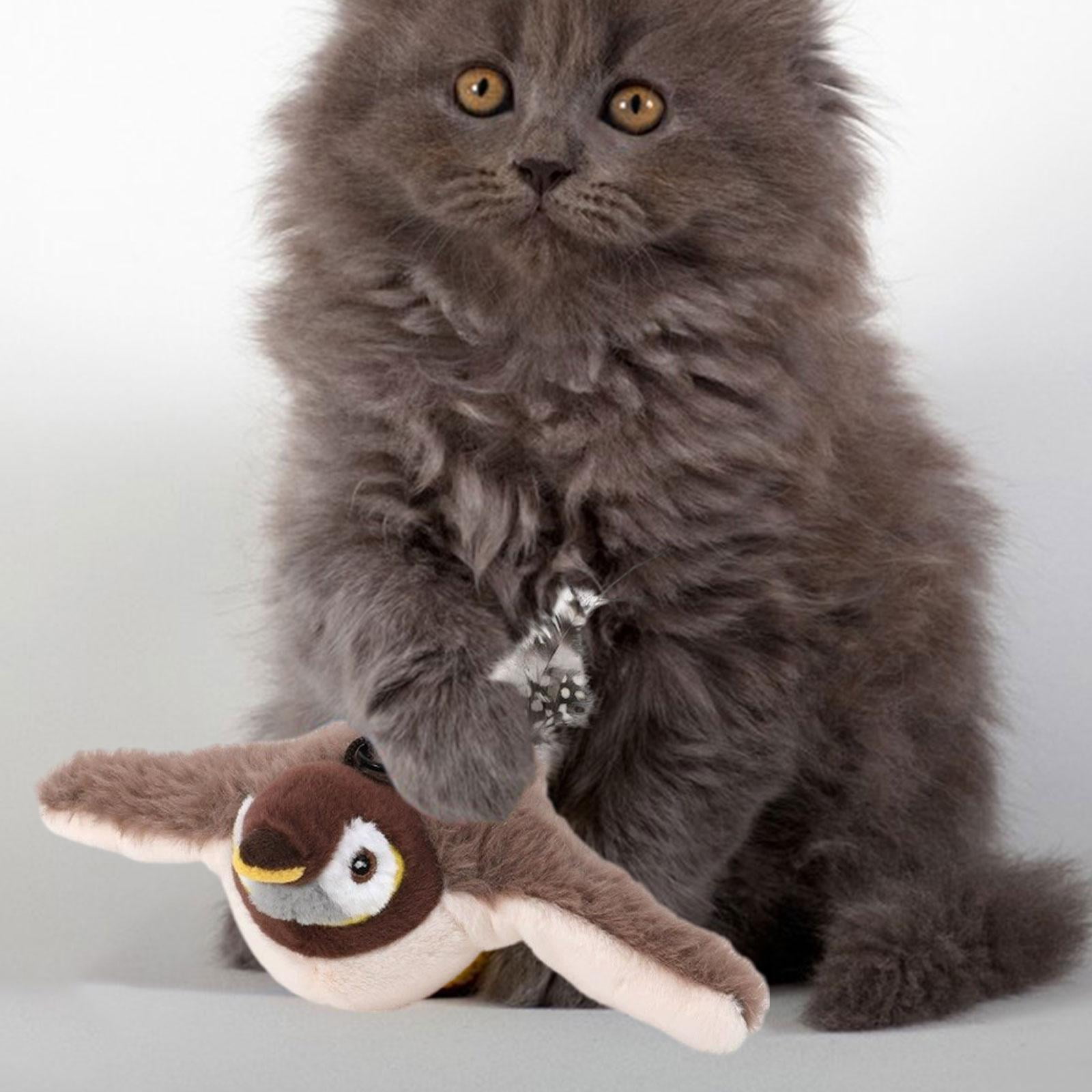 EHJRE Interactive Cat Toy Flapping Bird Cat Toy Training for Indoor Cats Lifelike Simulated Chirping for Exercise Chewing Bite Playing