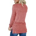 thumbnail image 4 of Uhndy Ladies Tunic Long Sleeve Crew Neck Top，Long Sleeve Oversized Vintage Plaid Pullover V Neck Top-LQ, 4 of 4