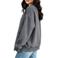 thumbnail image 5 of Women's Corduroy Bomber Jackets, Zip Front Long Sleeve Loose Fits Jackets with Pockets, Casual Fashion Outwear Coat Tops, 5 of 8