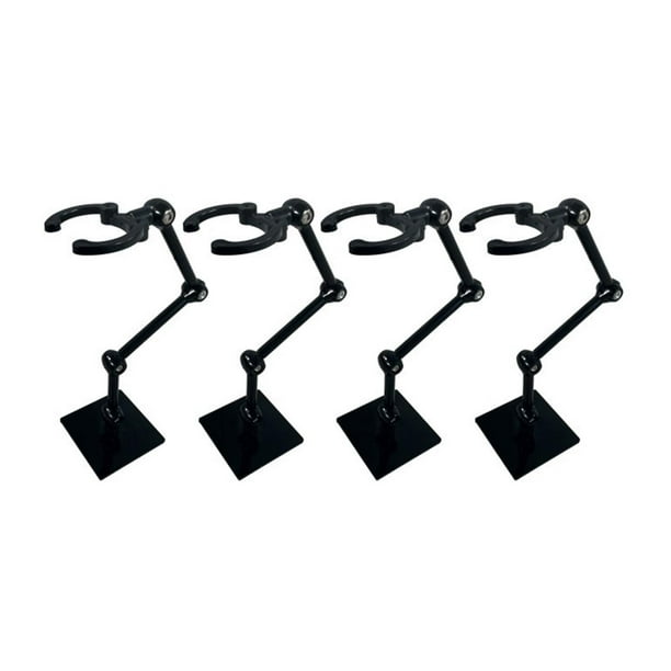Base de acción con soporte ajustable y resistente para muñecas de anime de 6 pulgadas. negro