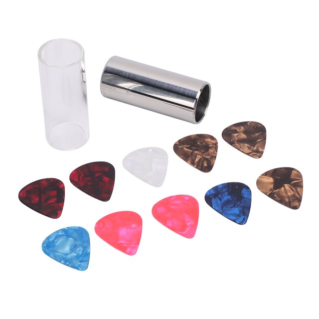Kit Toboggan en Verre Acier Inoxydable Ensemble de 10 Piques avec Boîte de Rangement pour Guitare Basses
