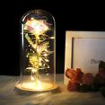 thumbnail image 3 of Birthday Gift Beautiful Preserved Rose Flower LED Light with Glass Cover Wooden Base Valentines Day Wedding Gift, 3 of 7