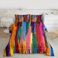 thumbnail image 2 of Homewish Teens Colorful Stripes 3 Pieces Queen Comforter Set,Abstract Watercolor Ultra Soft Bedding Sets,Graffiti Splash Bedding Comforter Set Breathable,Breathable Home Decor,Reversible, 2 of 8