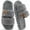 Gray, variant on Ecetana House Slippers for Women Open Toe Fuzzy Slippers Slides Memory Foam Indoor House Shoes