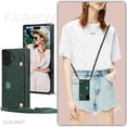 thumbnail image 2 of for iPhone 16 Plus/Apple 16 Plus 6.7" Crossbody Wrist Strap Wallet Case with Cash Change Slot, Removable Adjustable Shoulder Lanyard PU Leather Cover for Apple iPhone 16 Plus XK-Green, 2 of 18
