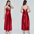 thumbnail image 2 of Seyurigaoka Elegant Women Sleepwear Nightgown Satin Silk Babydoll Lace Robes Sexy Night Sleep Dress, 2 of 7