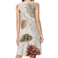 thumbnail image 2 of Christmas Pine Cone Spring Summer Dresses for Women Fashion T-shirt Dress Casual Sleeveless Loose Sundress with Pockets, 2 of 5