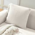 thumbnail image 4 of Funda de almohada cuadrada con cómodas rayas decorativas de grano de maíz y pana suave, 4 of 5