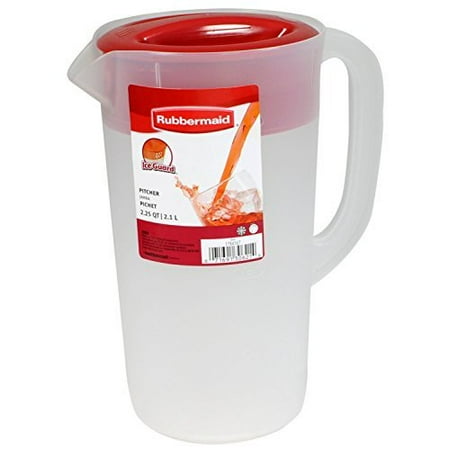 - RUBBERMAID Covered Pitcher 2.25 qt - White with Red Cover