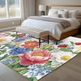 thumbnail image 4 of Non-Slip Rug Pad Rugs Spring Watercolor Flower Plant Rectangle Area Rugs 5x7Ft Soft Carpet Pads for Living Room Kids Room, Strawberry Peony Floral, 4 of 9