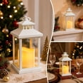 thumbnail image 4 of Christmas Lantern, LED Candle Lamp, Vintage Lantern Silhouette with Flameless Light for Mantels Tabletops Windows and Party Displays, Metal Frame and Plastic for Seasonal Home Use, 4 of 7