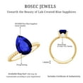 thumbnail image 5 of Rosec Jewels Pear Shape Lab Created Blue Sapphire Solitaire Ring with Moissanite - 7X10 mm, 18K Yellow Gold, US 3.50, 5 of 9