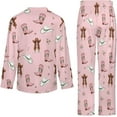 thumbnail image 6 of Top-kevin Pajama Sets for Womens Cowboy Boots Cacti Loose Button Down Long Sleeve Shirts And Pants Set, 6 of 12