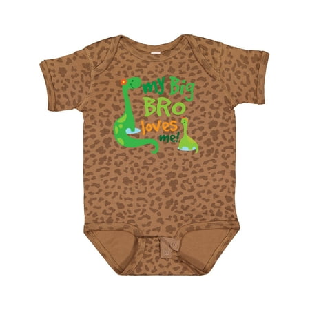 

Inktastic My Big Bro Loves Me Dinosaur Brother Gift Baby Boy Bodysuit