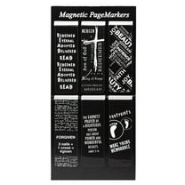 Christian Art Gifts Set of 6 Black and White Gospel Salvation Inspirational Magnetic Bible Verse Bookmark with Scripture, Size Small 2.3" x .75"