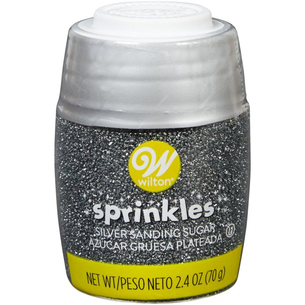 Wilton Metallic Silver Sanding Sugar Sprinkles, 2.4 oz.