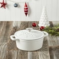 thumbnail image 5 of 3Qt Enamel Cast Iron Covered Dutch oven w/ Snowflake Embossed Lid, 5 of 9