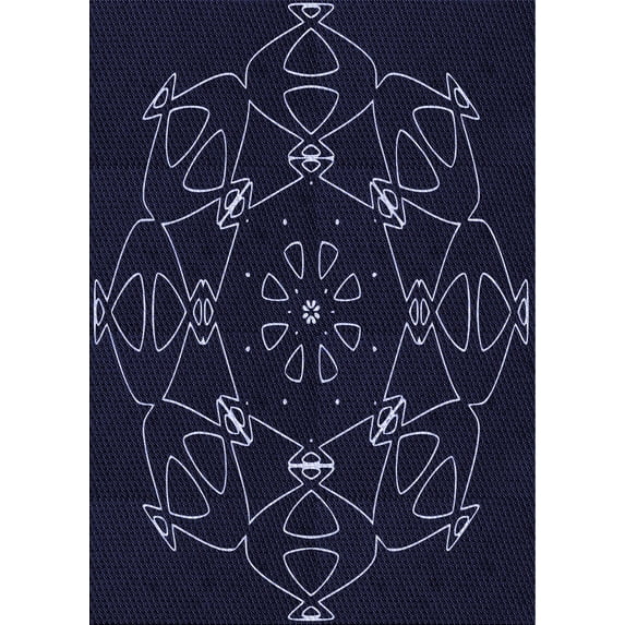 Ahgly Company Indoor Rectangle Patterned Night Black Area Rugs, 3' x 5'