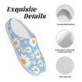 thumbnail image 5 of Goofa Daisies Flowers Print Womens Mens Cotton Lightweight House Slippers , Washable Home Slippers,Indoor Comfy Bedroom Cozy Slippers-40/41, 5 of 7