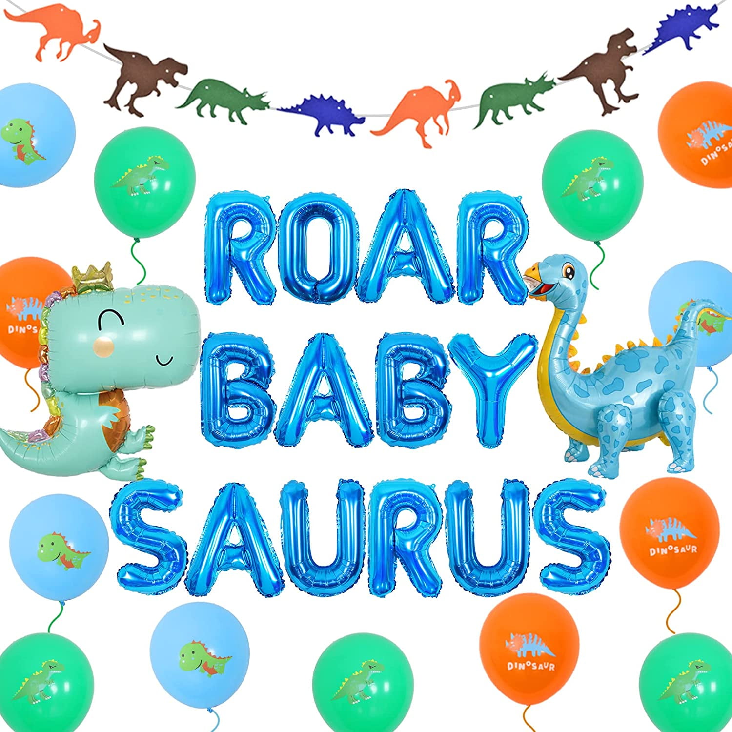 Dinosaur Baby Shower Decorations for Baby Boys, Blue Roar Babysaurus