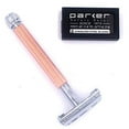 thumbnail image 3 of Parker Safety Razor 29L Double Edge Butterfly Open Double Edge Safety Razor and 5 Blades - Rose Gold, 3 of 7