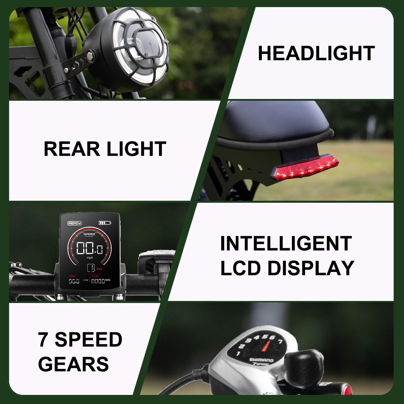 Movcan V30Max Dual Battery Electric Bike for Adult, 1500W 20" Fat Tire 48V 31.2AH Removable Battery, 32MPH 7-Speed Hydraulic Brake Off-Road Mountain Ebike UL2849