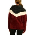 thumbnail image 3 of P.J. Salvage Womens Hooded Faux Fur Sweater Jacket, Red, Small, 3 of 5