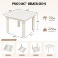 thumbnail image 3 of KINGYES 8-Piece HDPE Outdoor Dining Set for 6, Square Patio Table & Armless Chairs with Umbrella Hole, All-Weather Patio Dining Set for Backyard, Garden, Lawn & Poolside, White, 3 of 8