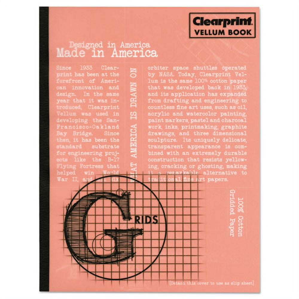 Clearprint CVB8511G Vellum Gridded Sketchbook 8.5'' x 11''