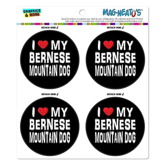 I Love My Bernese Mountain Dog Stylish MAG-NEATO'S(TM) Car/Refrigerator Magnet Set