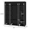 thumbnail image 5 of Veryke 69" Portable Clothes Closet, Fabric Shoe Storage Rack Shelf, Room-saving Assembled Cloth Wardrobe - Black, 5 of 7
