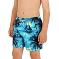 thumbnail image 2 of Afuyipoi ​Boys Mesh Lined Swim Trunks（6-15 Years）, Children's Summer Beach Board Shorts with Tropical Prints Multicolor Size 6, 2 of 8