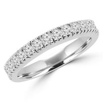 0.5 CTW Round Diamond Semi-Eternity Wedding Band Ring in 14K White Gold - Size 7
