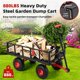 thumbnail image 3 of Heavy - duty steel garden dump cart con removable mesh sides, 180° rotating handle y 10 - pulgada wheels, 880lbs capacity, 3 of 7