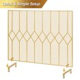 thumbnail image 4 of Amagabeli 39X31In Fireplace Screens for Wood Burning Fireplace Single Panel Wrought Iron Fireplace Cover Fire Spark Guard for Indoor Outdoor Fire Screens for Fireplaces Golden, 4 of 8