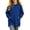 Blue, variant on Jalioing Girls Long Hoodies Oversized Long Sleeve Side Slit Pullover Tops Fashion Solid Hooded Sweatshirt with Pocket