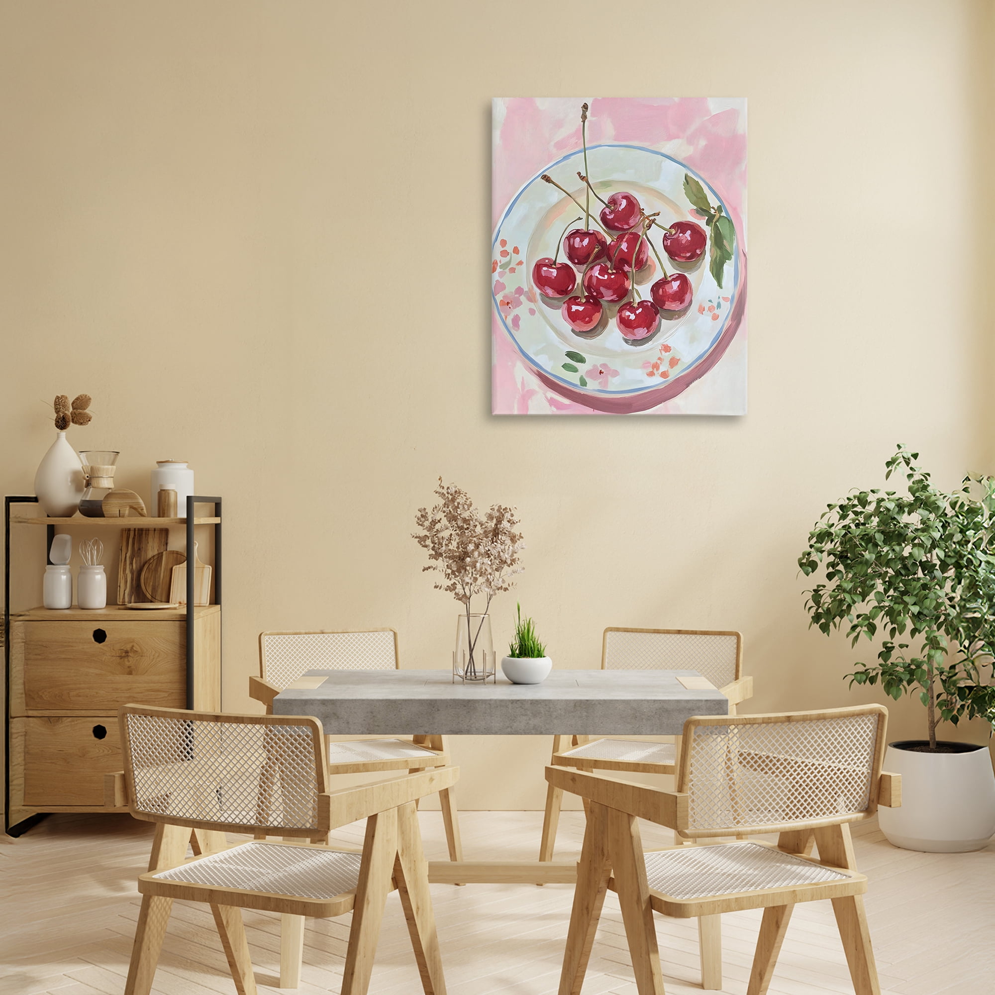 Stupell Industries Plate of Summer Cherries Canvas Wall Art, design by The Prints Vibe
