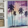 thumbnail image 6 of Orinice  Tropical Shower Curtain, Coconut Palm Tree Silhouettes Summer Holiday Watercolors Picture, Cloth Fabric Bathroom Decor Set with Hooks,  36x72, 6 of 7