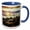 Blue/White, variant on 3drose, a Boulder Beach at Sunset Image of Watercolor Painting, 11oz Magic Transforming Mug