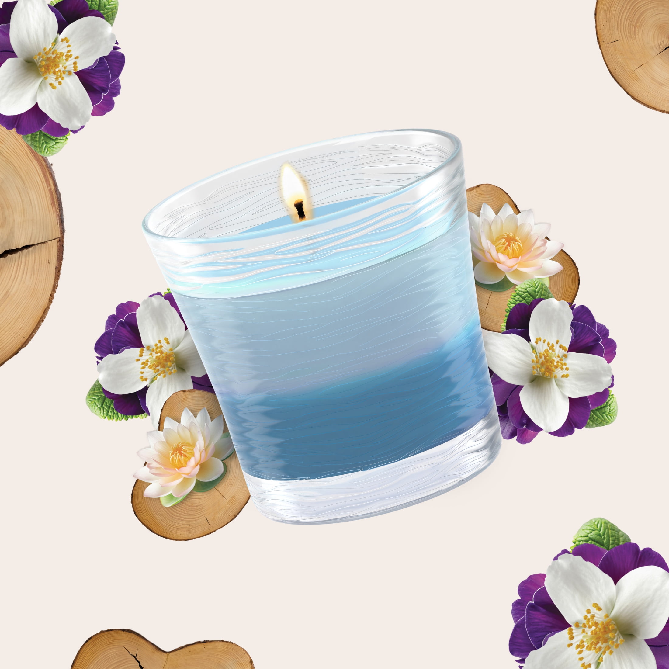 Glade 2in1 Single Wick Candles, Moonlit Walk + Wandering Stream, 8.16 oz, 2 Count