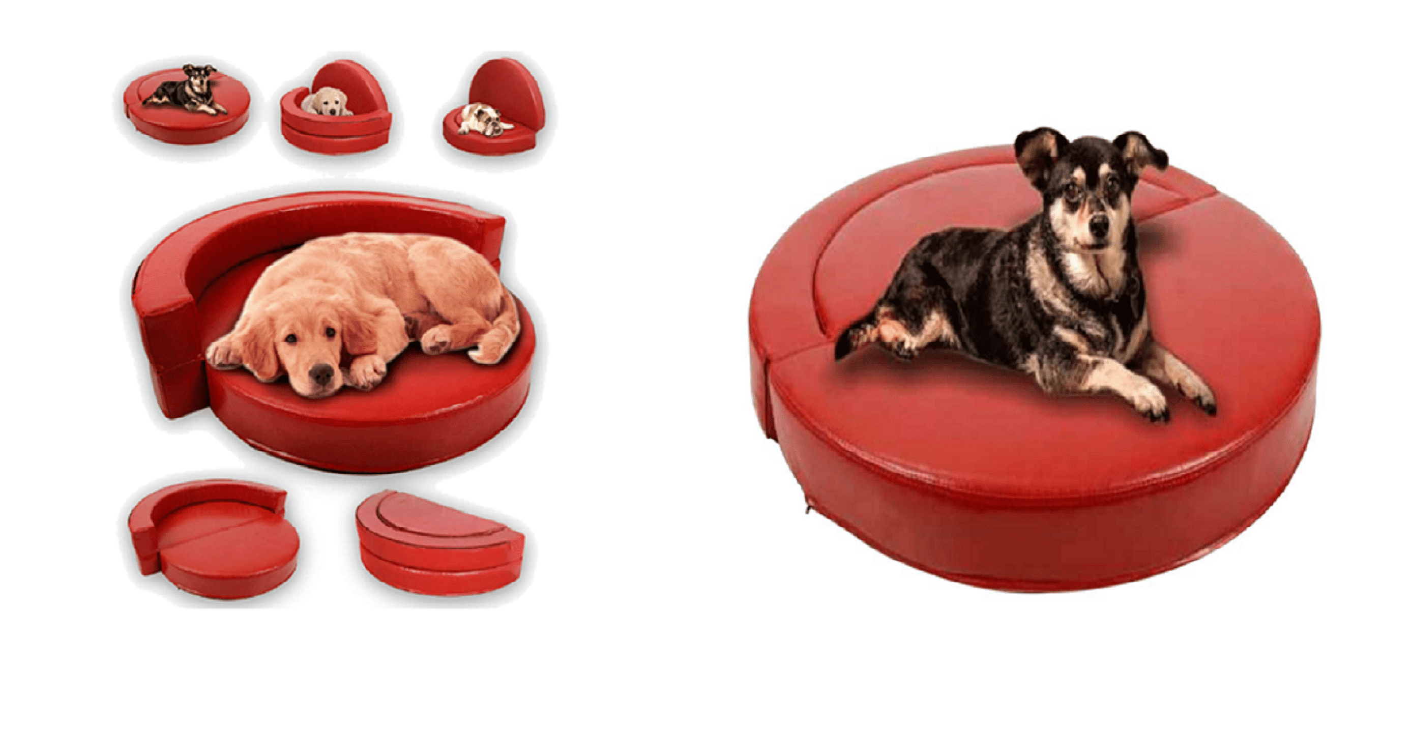 Luxury 4-in-1 Dog Sofa Bed – Deluxe Leather Dog Couch for Small, Medium & Large Dogs