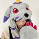thumbnail image 3 of Digimon Adventure Gabumon - Conjunto de tres piezas de gorro, bufanda y guantes de felpa con orejas de dibujos animados, personalidad creativa de invierno para hombre y mujer, 3 of 6