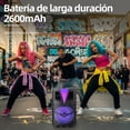 thumbnail image 4 of AIRAMP Bocina Bluetooth Grande con Potencia M&aacute;xima de 15 W con Ruedas Karaoke Bocina y Micr&oacute;fono Ideal para Fiestas Grandes y Uso en Exteriores Compatible con USB/TF/Rec/AUX, 4 of 9