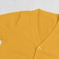 thumbnail image 5 of Dmsael Girls V-Neck Cardigan Girls' Cardigans Sweater Cotton Button Solid Long Sleeve Knit Sweaters Yellow,140, 5 of 6