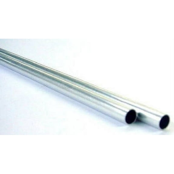K&S 8103 Decorative Metal Tube, Round, 12 in L, 5/32 in Dia, 0.014 in Wall, Aluminum Mill