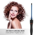 thumbnail image 2 of 9mm Thin Curling Iron Ceramic, 3/8 inch Small Barrel Curling Wand for Long & Short Hair, LCD Display with 9 Heat Setting Include Glove(Blue), 2 of 7